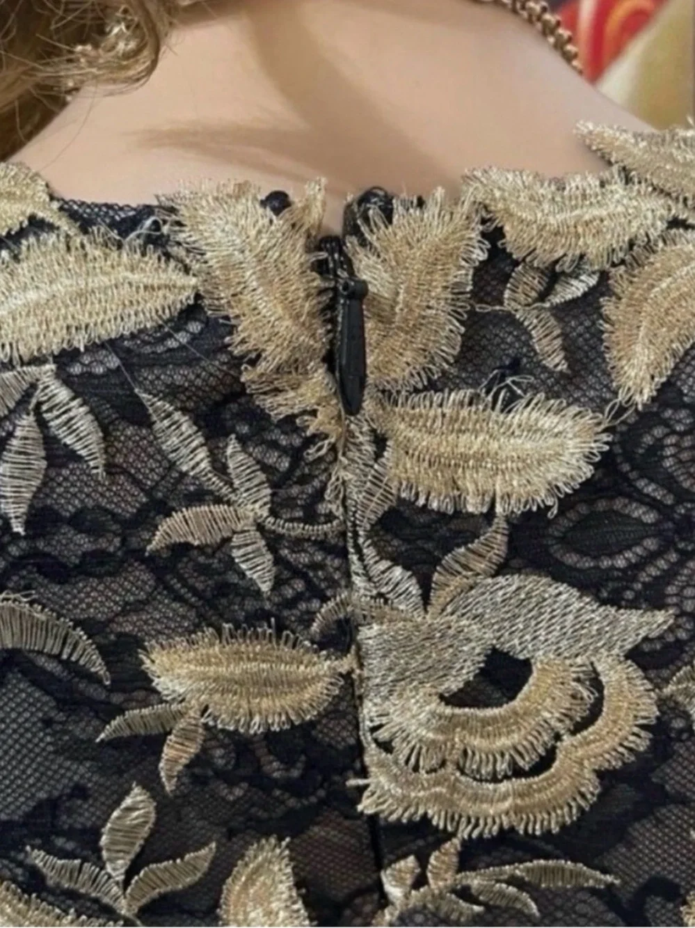 NWT Monique L’huillier Noir Embroidered Lace Dress- 4 - Picture 8 of 16